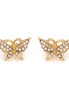 Gold-Tone Metal Buttrfly Crystal Stud Earrings