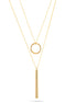 Gold-Tone Metal Layered Adjustable Lobster Claw Closure Necklaces