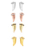 Gold-Rose Gold-Silver-Tone Metal Crystal Stud Earrings