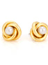 Gold-Tone Metal Love Knot Stud Earrings