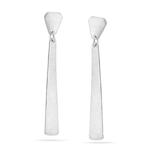 Rhodium-Tone Metal Stud Earrings