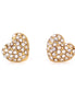 Gold-Tone Metal Heart Crystal Stud Earrings