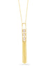 Gold-Tone Metal Mother Of Pearl Adjustable Lobster Claw Closure Tassel Necklace 