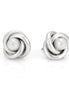 Rhodium-Tone Metal Love Knot Stud Earrings
