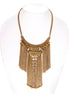 Oxidized Gold-Tone Metal Adjustable Lobster Claw Closure Tassel Necklace