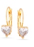 Gold-Tone Metal Heart Crystal Stud Earrings