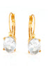 Gold-Tone Metal Oval Crystal Stud Earrings
