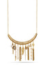 Gold-Tone Metal Charms Adjustable Lobster Claw Closure Tassel Necklace 
