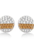 Silver-Gold-Tone Metal Round Hammered Stud Earrings