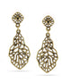 Gold-Tone Metal Filigree Drop Earrings