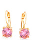 Gold-Tone Metal Pink Crystal Drop Earrings