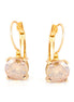 Gold-Tone Metal Champagne Crystal Drop Earrings