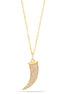 Gold-Tone Metal Crystal Horn  Adjustable Lobster Claw Closure Necklaces