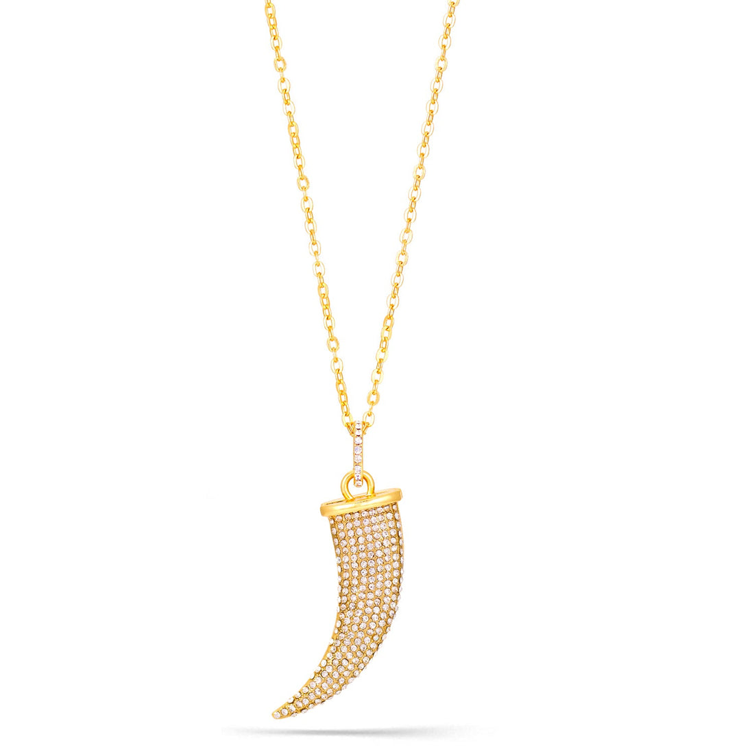 Gold-Tone Metal Crystal Horn  Adjustable Lobster Claw Closure Necklaces