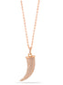 Rose Gold-Tone Metal Crystal Horn  Adjustable Lobster Claw Closure Necklaces