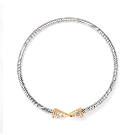 Silver-Gold-Tone Metal Crystal Bracelets