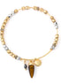 Gold-Silver-Tone Metal Tiger'S Eye Charms Bracelets