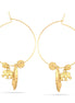 Gold-Tone Metal Elephant Charms Hoop Earrings