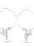 Rhodium-Tone Metal Elephant Charms Hoop Earrings