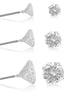 Silver-Tone Metal Crystal Graduated Set Of 3 10Mm-6Mm-And 4Mm Stud Earrings 