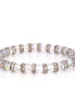 Rhodium-Tone Metal Rainbow Crystal Beads Stretch Bracelts