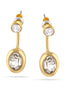 Gold-Tone Metal Oval Crystal Stud Earrings