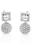 Rhodium-Tone  Metal Crystal Stud Earings