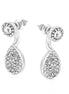 Rhodium-Tone Metal Crystal Stud Earings