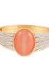 Gold-Tone Metal Peach Stone Hinged Crystal Bracelets