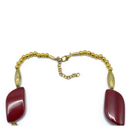 GOLD BURGUNDY NECKLACES #FWNK-1611-08 (LC11)