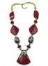 GOLD BURGUNDY NECKLACES #FWNK-1611-08 (LC11)