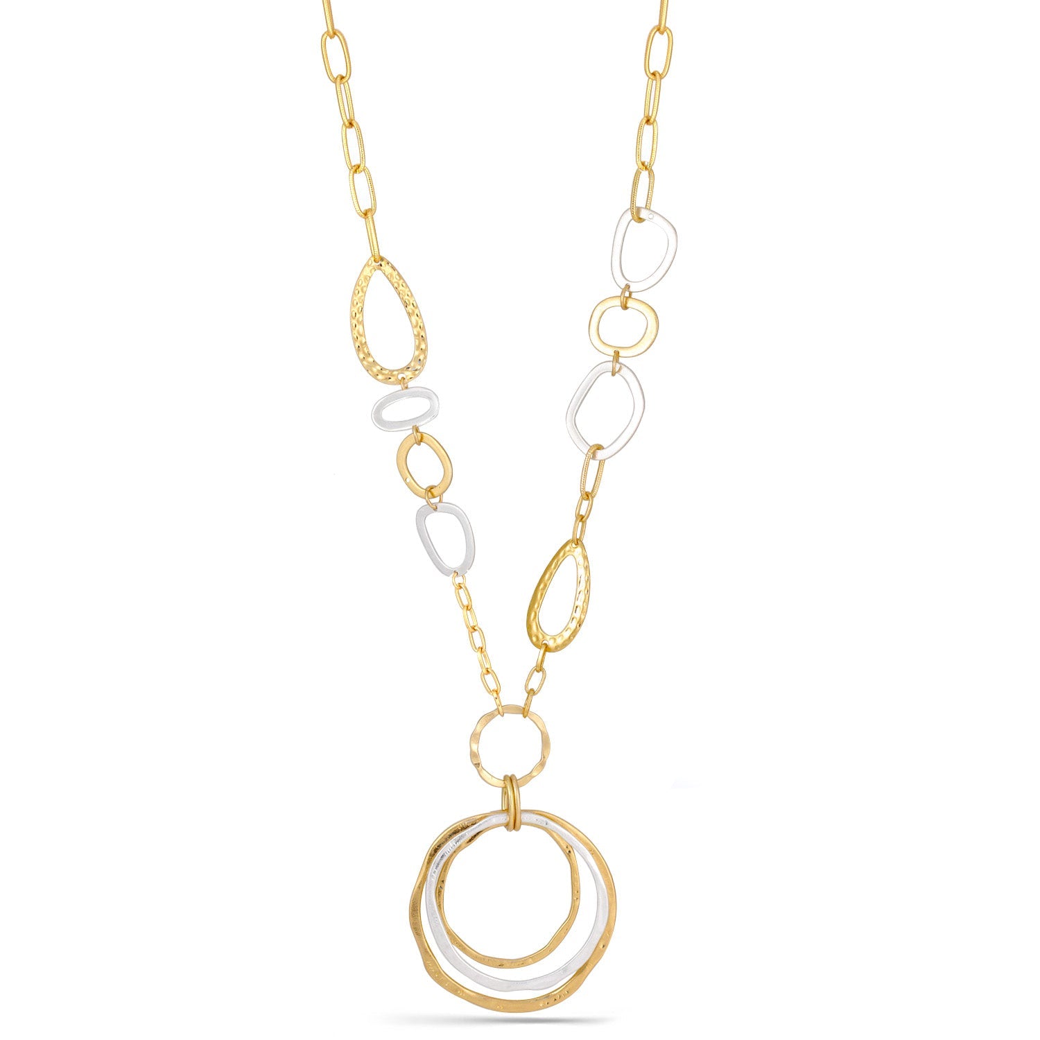 Gold And Silver-Tone Metal Adjustable Lobster Claw Closure Necklaces 