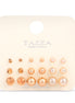 Rose Gold-Tone Metal Set Of 9 Stud Earrings