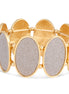Gold-Tone Metal Glittering Oval Stretch Bracelets
