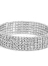 Silver-Tone Metal Crystal Stretch Bracelets