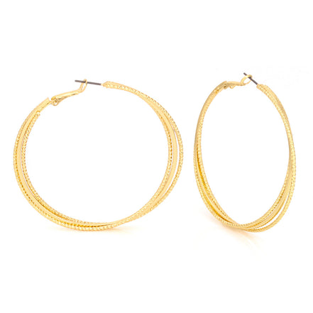 2.8" Large Gold Hoop Earrings – Chunky Statement Hoops – Classic & Bold Gold-Tone Fashion Jewelry #HNE88650GD(IC23/FE27)