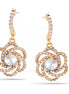 Gold-Tone Metal Flower Crystal Stud Earrings