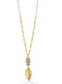 Gold-Tone Metal Hand Of God With Feather Charms Adjustable Lobster Claw Closure Necklaces