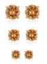 Rose-Gold Tone Metal Crystal Graduated Stud Earrings