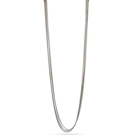 Off White And Gold-Tone Metal Chain Adjustable Lobster Claw Closure Layered Long Necklace