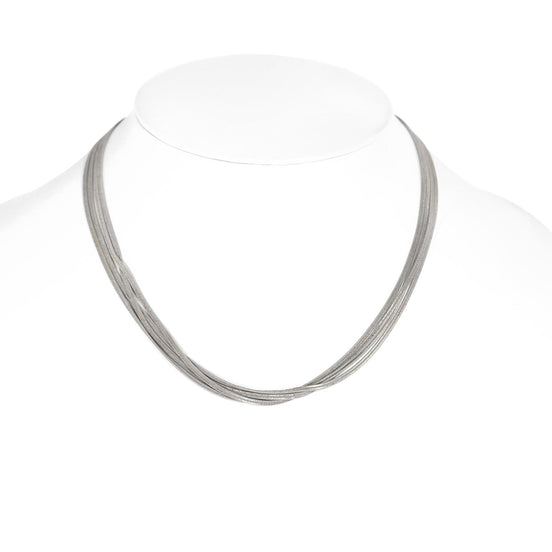 Off White And Gold-Tone Metal Chain Adjustable Lobster Claw Closure Layered Short Necklace