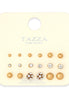 Gold-Tone Metal Set Of 9 Stud Earrings