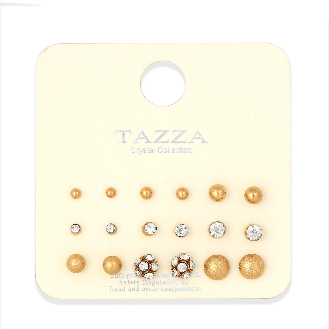 Gold-Tone Metal Set Of 9 Stud Earrings