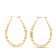 Gold-Tone Metal Teardrop Hoop Earrings