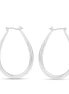Silver-Tone Metal Teardrop Hoop Earrings