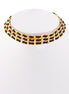 Gold-Tone Metal Black Adjustable Lobster Claw Closure Choker Necklaces