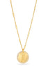 Gold-Tone Metal Letter"E" Round Crystal Pendant Adjustable Lobster Claw Closure Necklaces