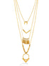 Gold-Tone Metal Adjustable Lobster Claw Closure Layered Necklaces 