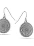 Oxidized Silver-Tone Metal Round Drop Earrings