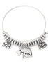 Silver-Tone Metal Elephant Charm Bracelets